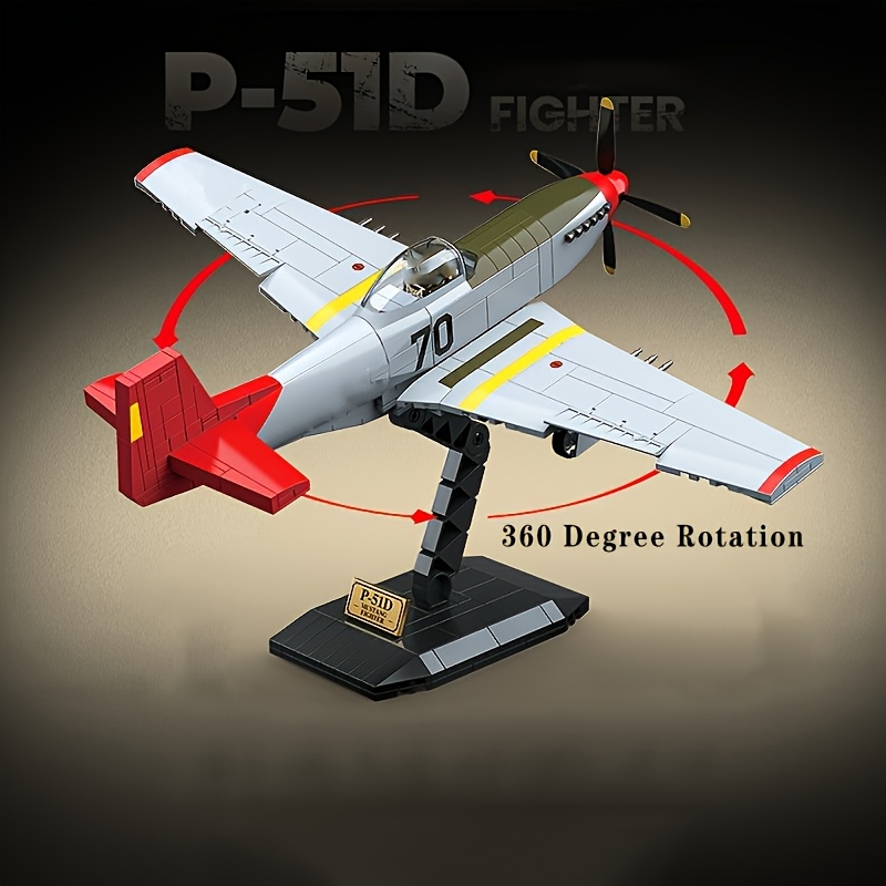 580pcs Classic P-51D Fighter Aircraft Building Block Model