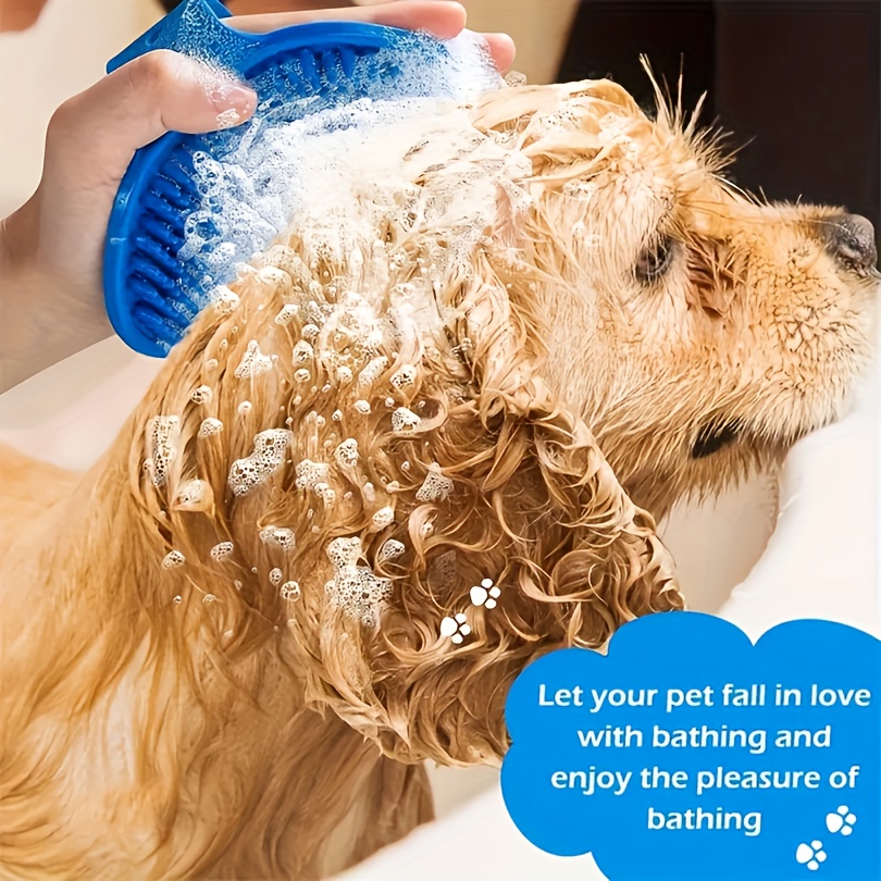 pet bathing brush massage gloves adjustable circular handle non   soft bristles for   grooming shampooing massaging ideal for bathing Product details 4
