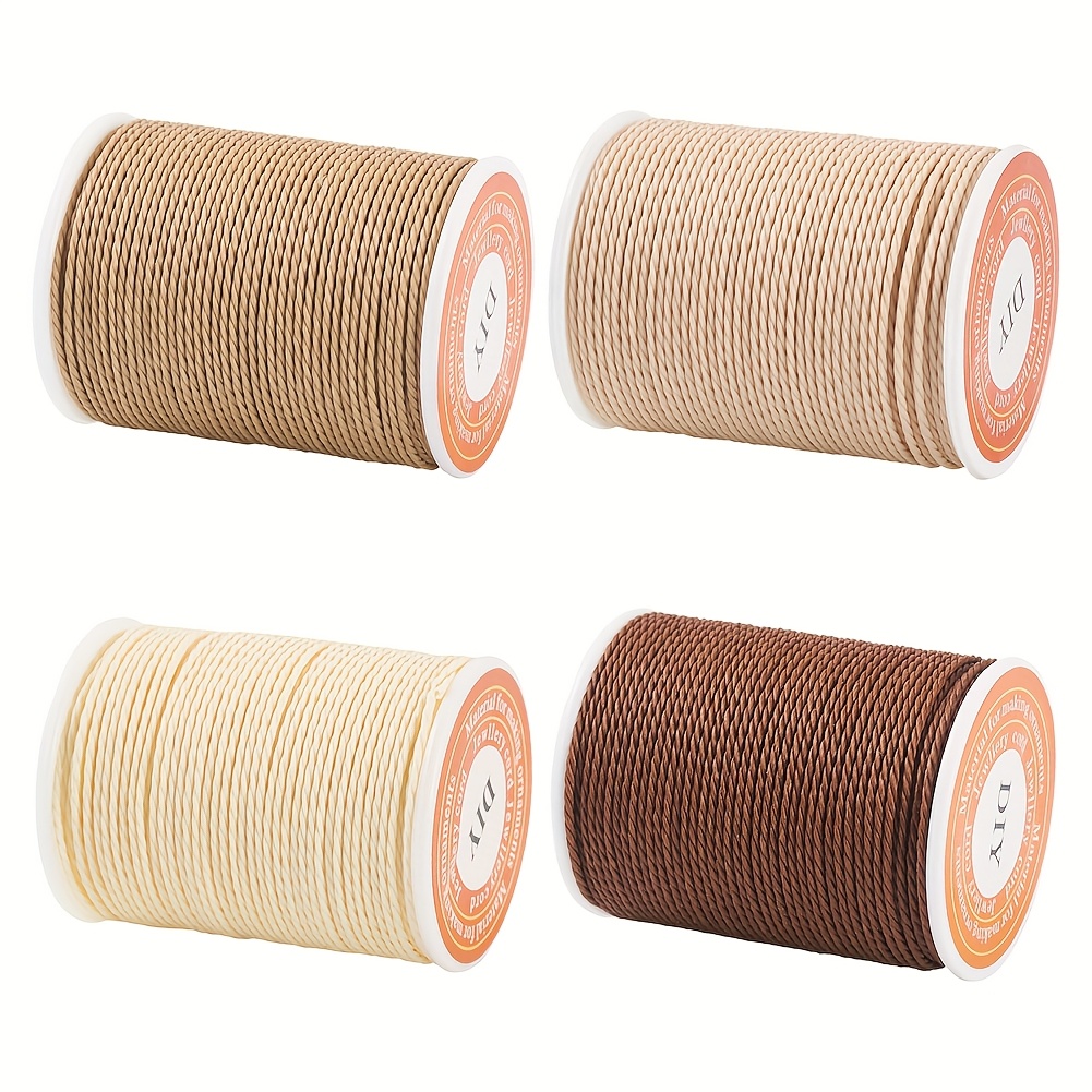 4 Rolls Round Waxed Polyester Cord, Twisted Cord, 1mm In Diameter, About 12.02 Yards(11m)/roll, For Necklace Bracelet Making, Decoration, Beading Cords & Threads