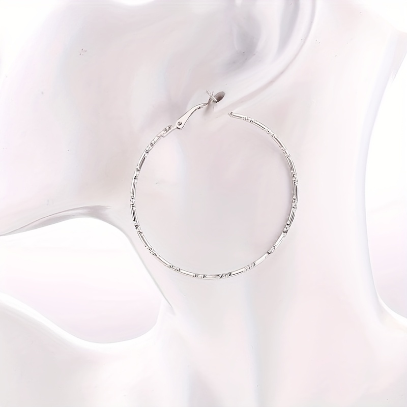 2pcs Set Women's Western Minimalist Textured Thin Thread Earrings
