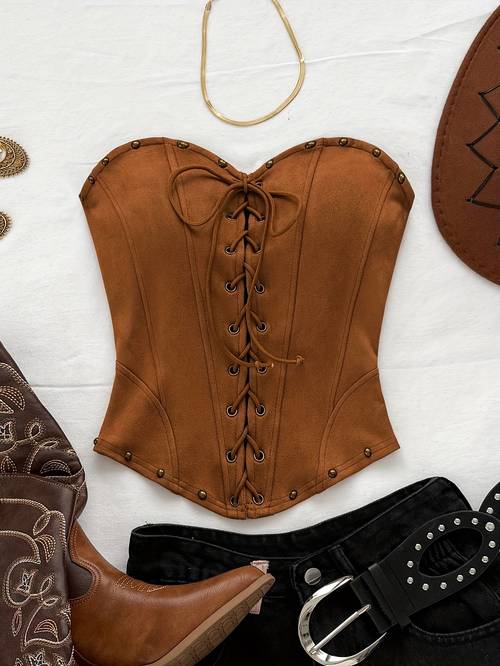 autumn winter bodycon crop top christmas party womens vest front tie shoulder bustier court style bandeau top for outer wear suitable for evening parties outdoor music festivals and carnivals