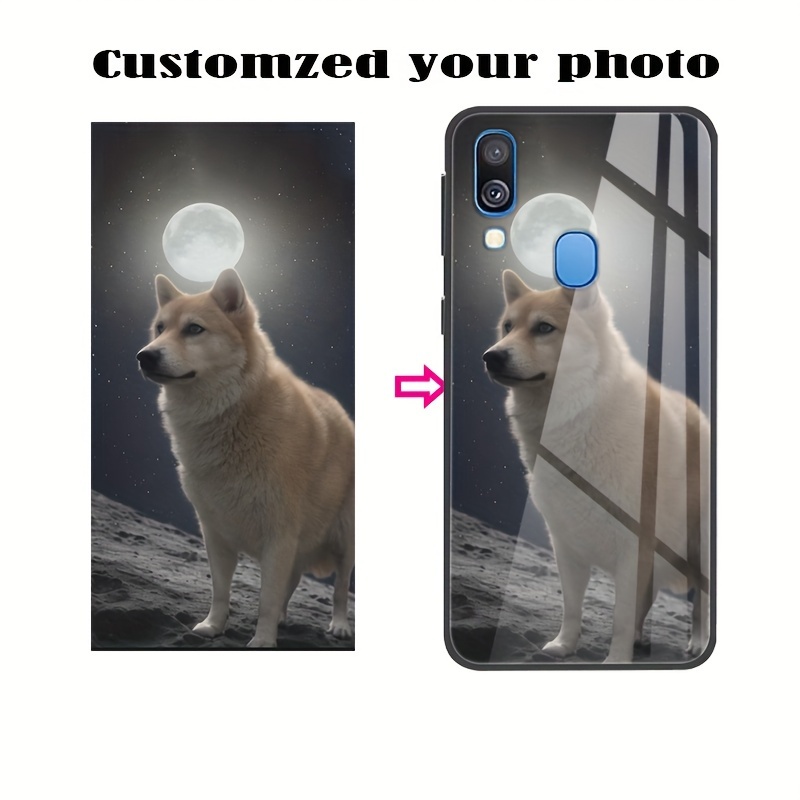TEMU Diy Customized Glass Phone Case For Galaxy A50/a40/a30/a20/a50s/a35/a34/a33/a32/a31/a15/a13/a10s 4g 5g - Shockproof, Anti-fingerprint, Lens