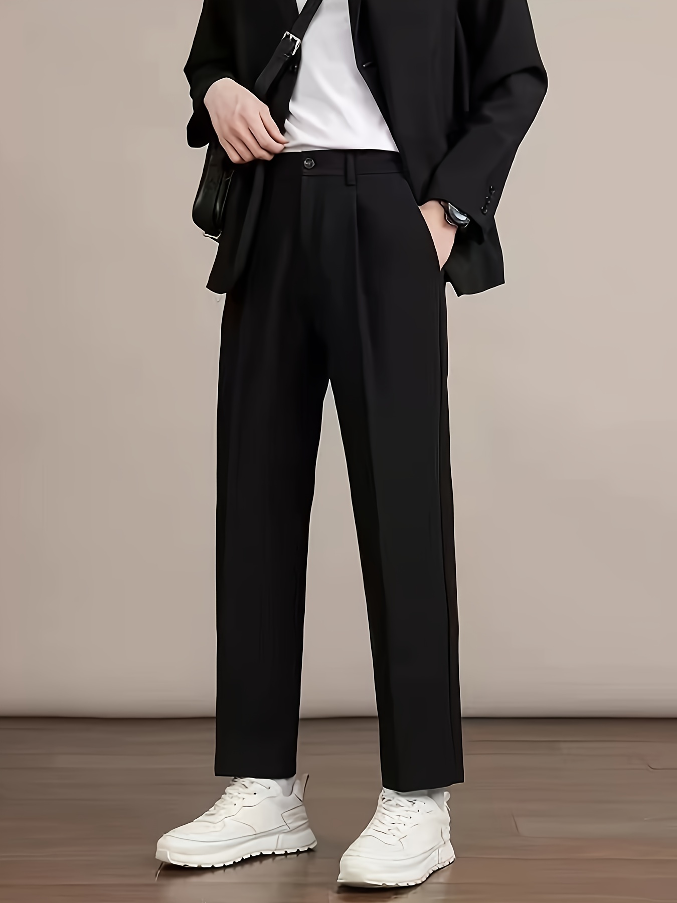 heren slim-fit casual broeken -    , polyester, machinewasbaar met ritsdetail - perfect voor alle seizoenen & buitengeschenken, vier seizoenen, geschenken 2