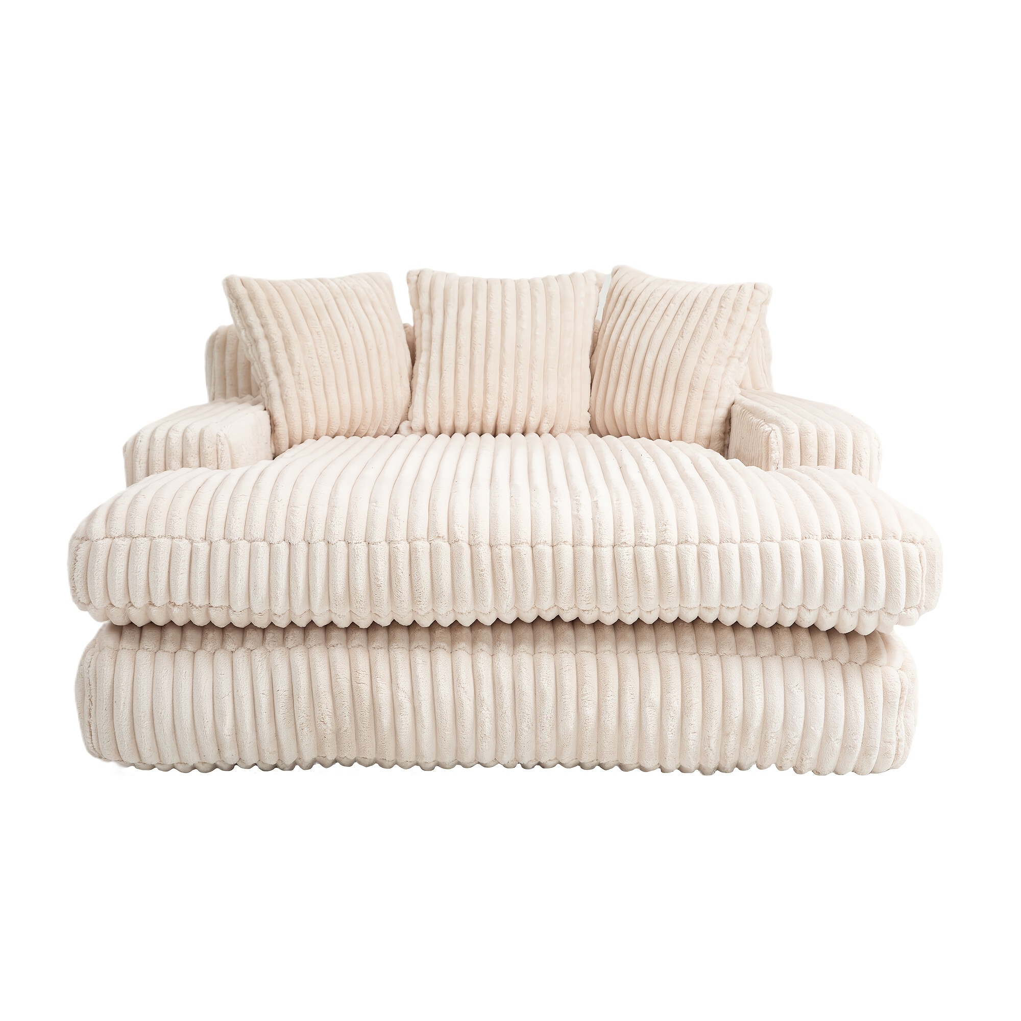 Modern Large-sized Sofa Bed, Compressed Sofa With 3 Soft Cushions, No-assembly Sofa, Suitable For Living Rooms, Apartments, And Offices