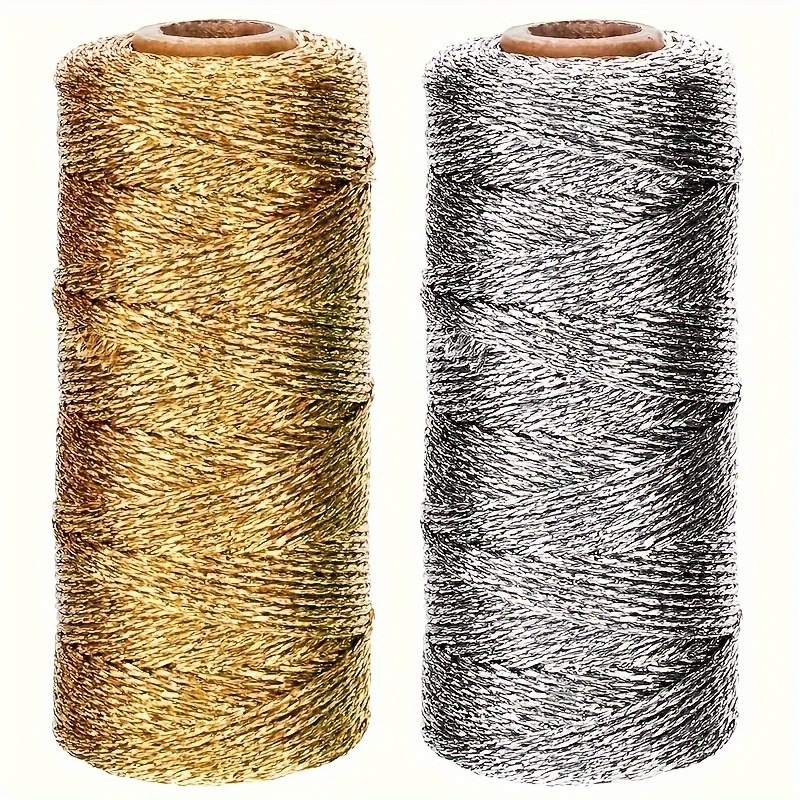 

109 Yards Of Golden Silvery Hand-woven Rope - Diy Christmas Decoration Rope, Suitable For Gift Wrapping, Hanging Decorations, And Party Supplies