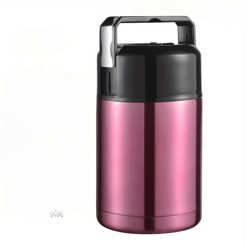Image of 1pc, Large Capacity 800ml/1000ml Insulated Lunch Box, Portable Stainless Steel Containers, Student Lunch, Going Out For A Picnic, Gifts