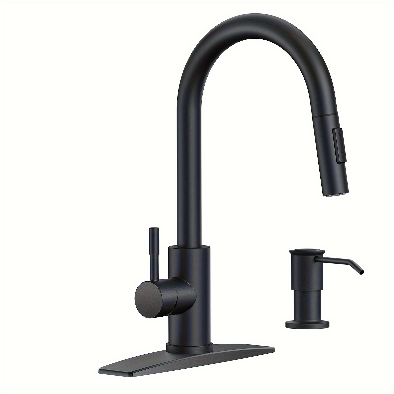 

Pull Down Kitchen Faucet With Soap Dispenser-black