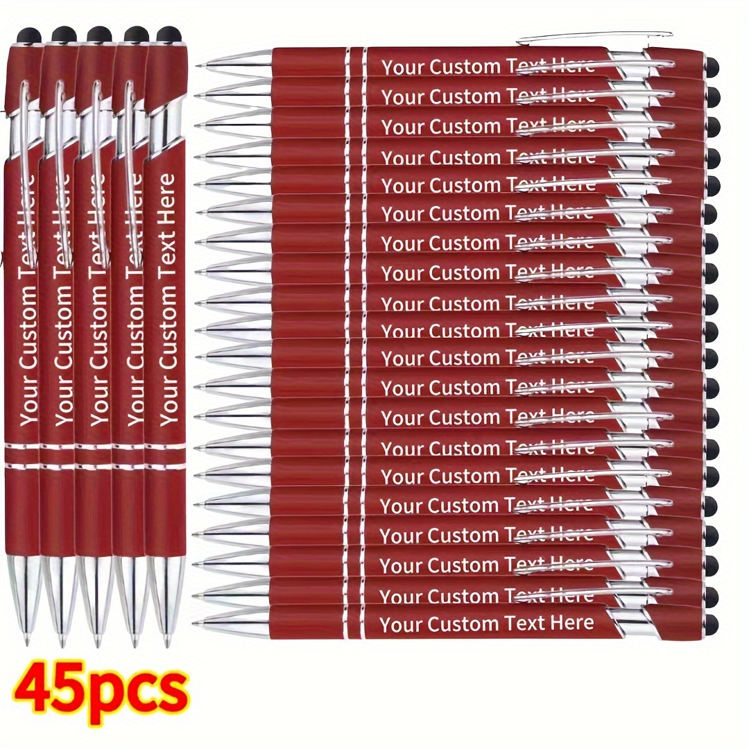 

45pcs Ballpoint Pens With Customized And Name, Personalized Advertising Gifts Suitable For Offices And Stores