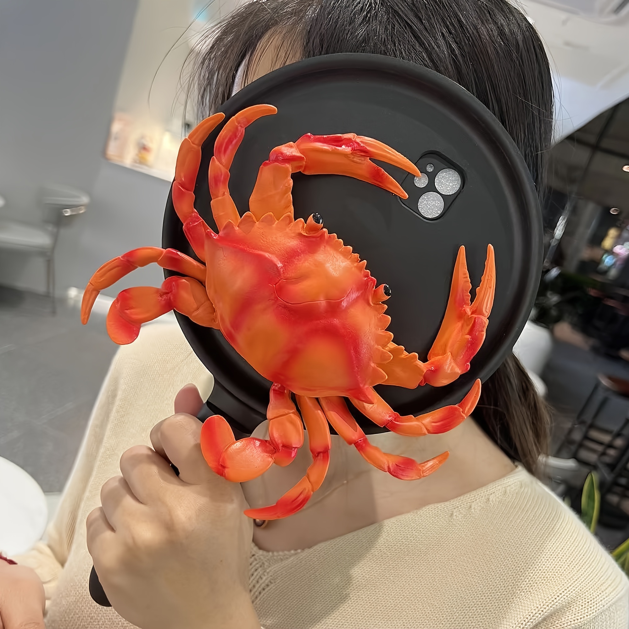 Funny Seafood Phone Case Creative Crab Lobster Phone Case For IPhone 14 13 12 11 Case Frying Pan Protective Case