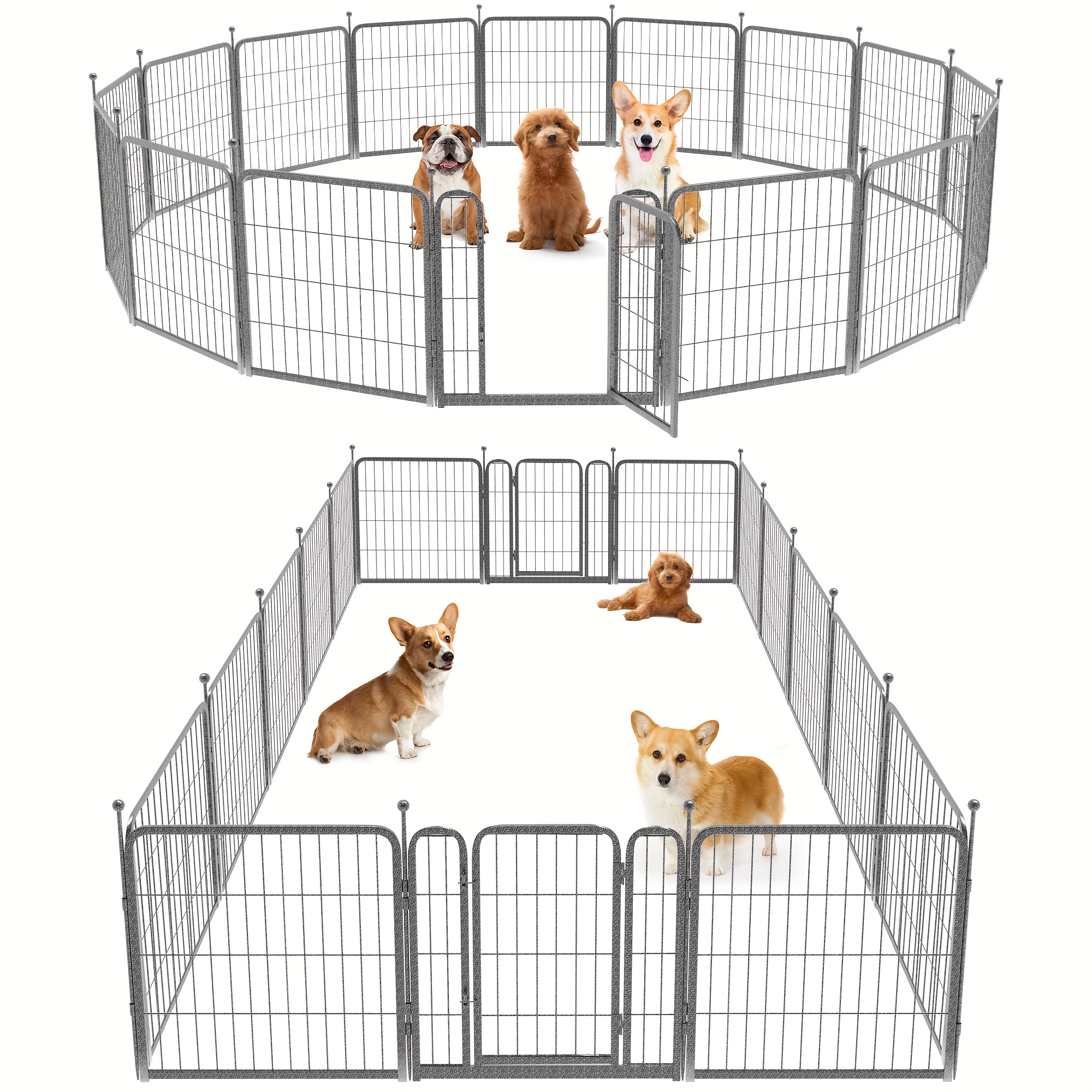 

Fxw Aster Dog Playpen Pet Fence Dog Fence Designed For Yard, 24 Inch, 16 Panels