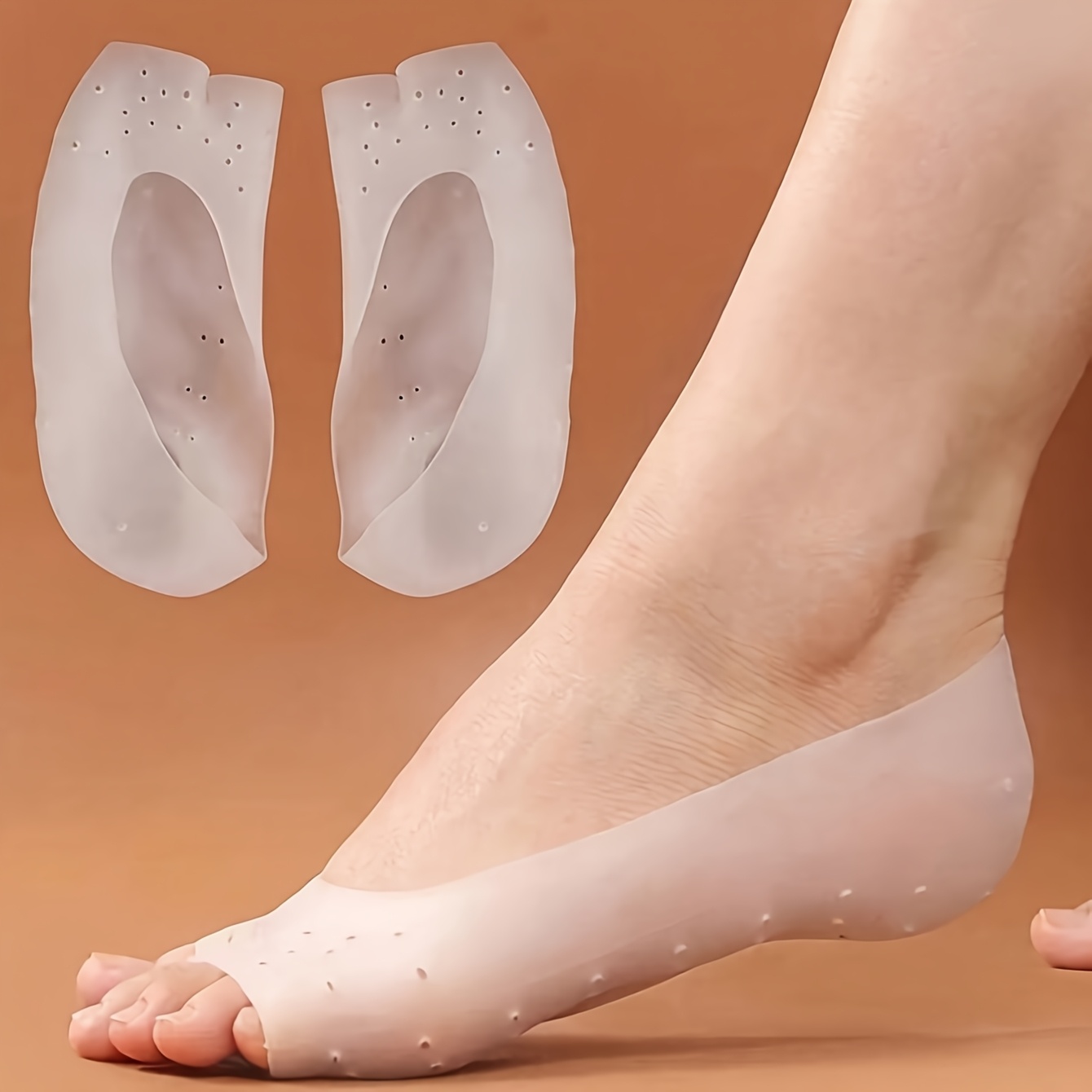 E-shop 2 Neue Silikon-Fersenschützer, Bequeme Weiche Vorderfußpflege, Geeignet für Herren- Damen-Sneaker, Freizeitschuhe Damen-High Heels