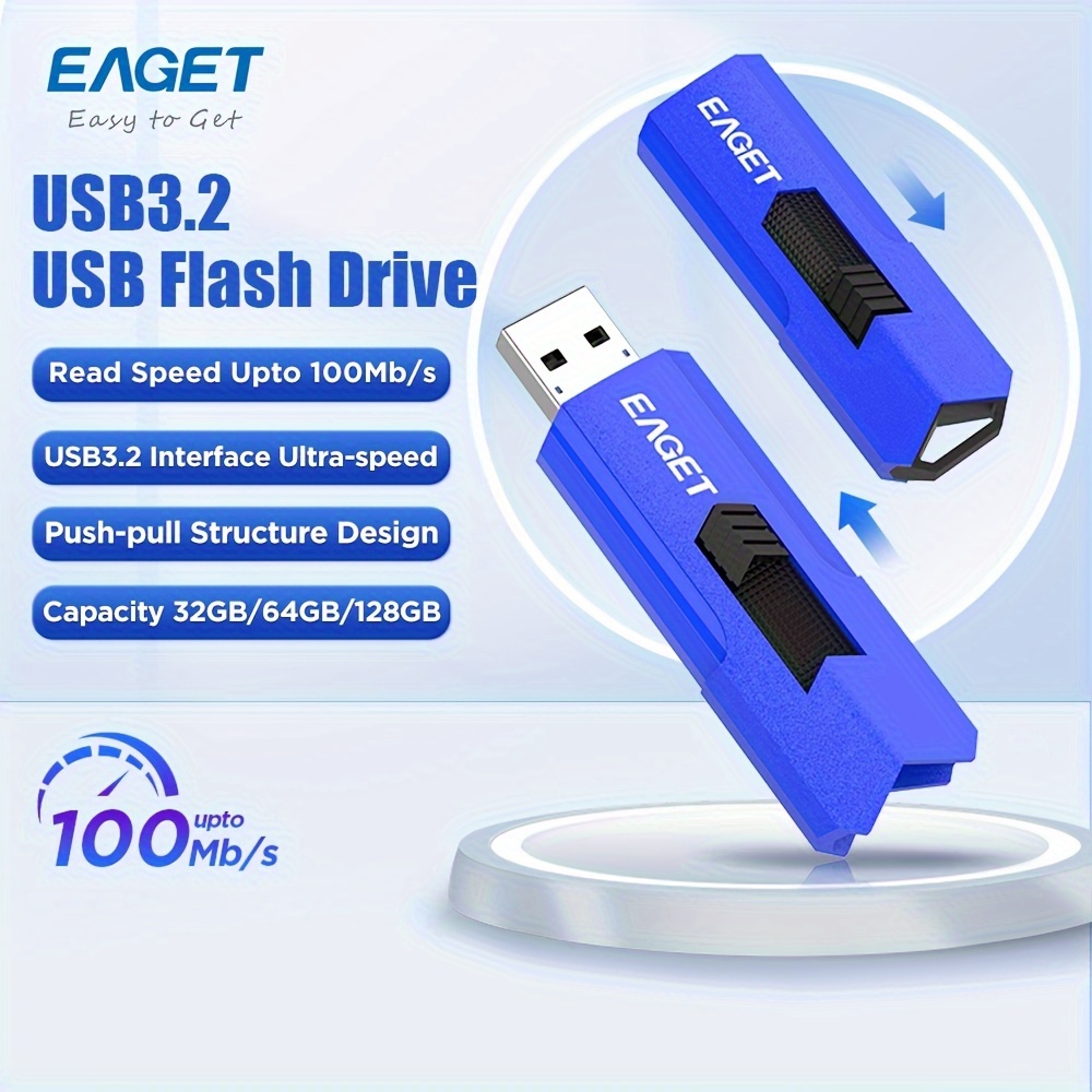 

Eaget Usb3.2 Flash Drive 128gb 64gb 32gb Colorful U Disk High-speed Usb Pen Drive Thumb Drive Photo Stick Memory External Data Storage