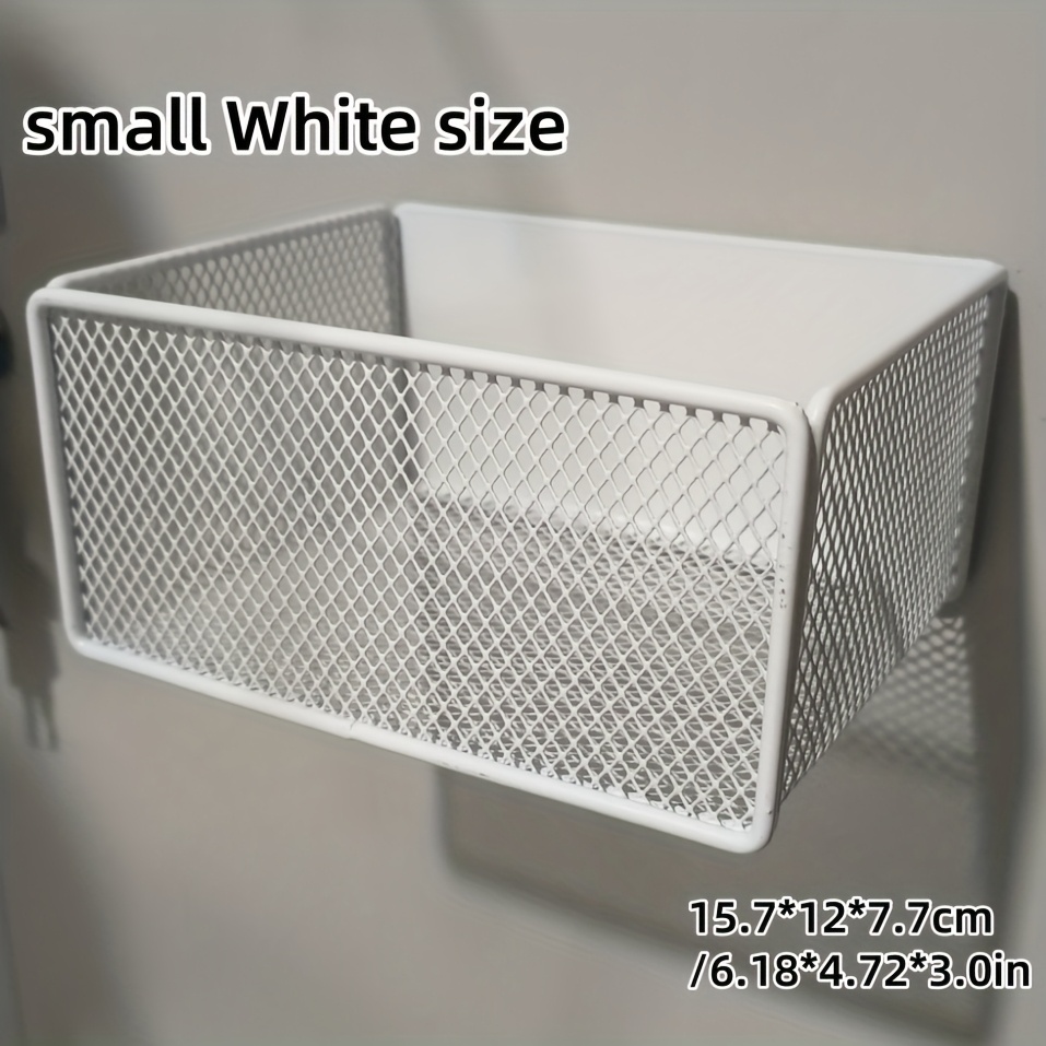 TEMU 1pc Magnetic Kitchen Storage Basket A Refrigerator Storage Rack - Metal Mesh Organizing Rack For Refrigerator Side Doors, Cabinets And Wall