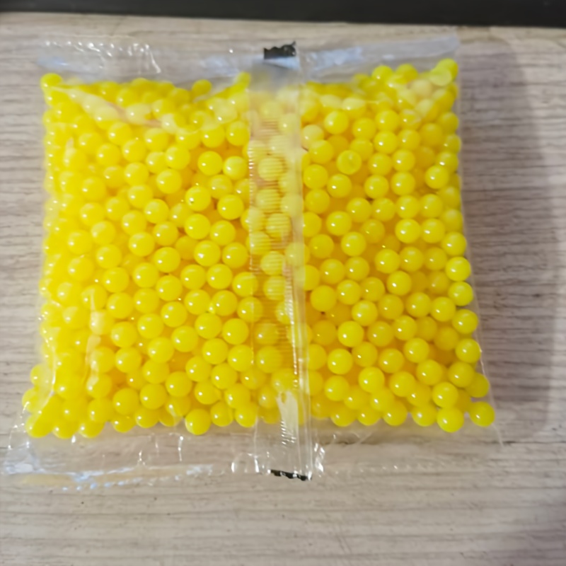 E-shop 1000 Stück 6mm Glatte Kugel Perlen aus Kunststoff - Ungebohrt, Runde Kanten, Hellgelb (Andere Farben Verfügbar) - Großpackung Transparente oder