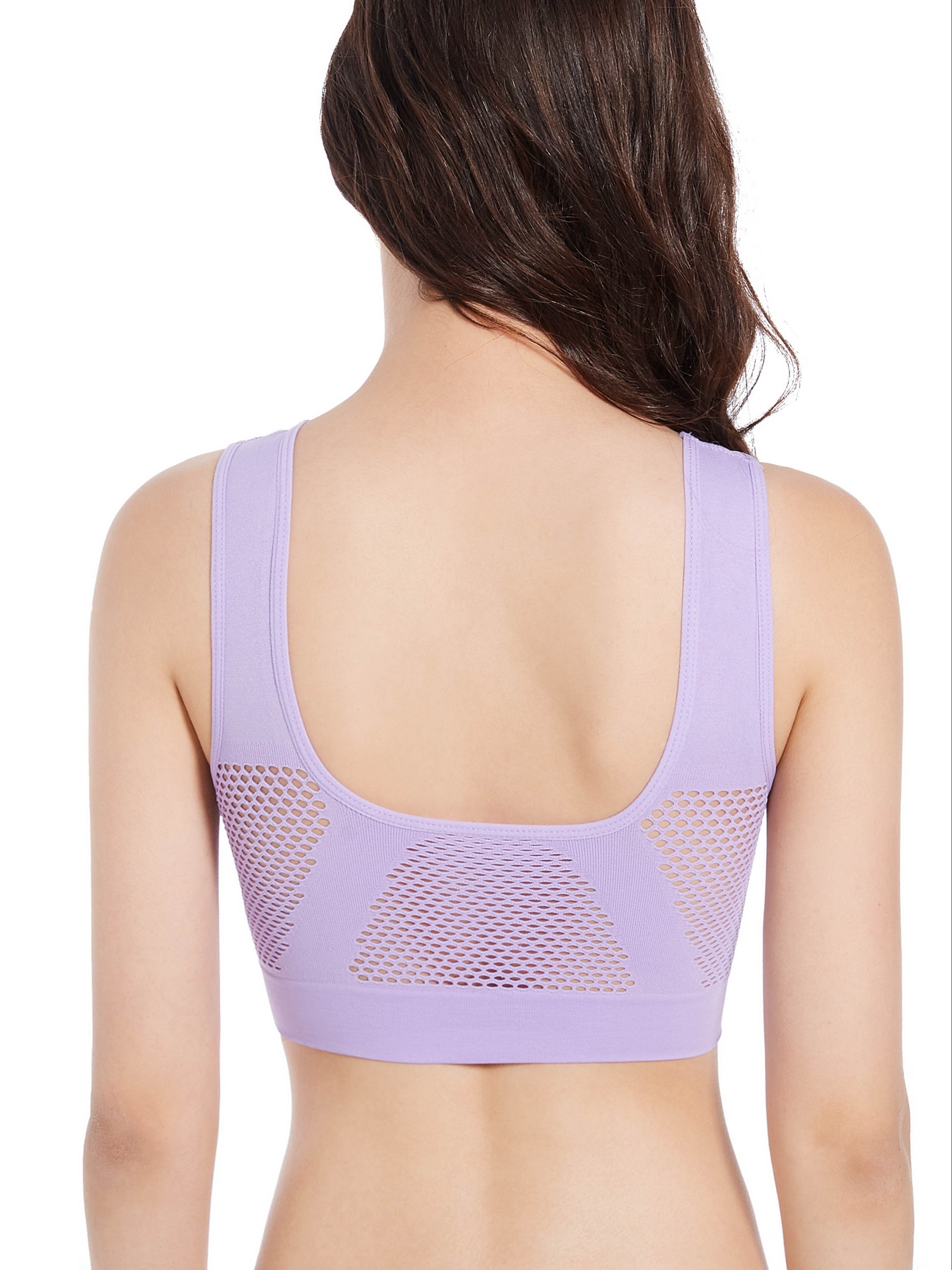 Seamless Breathable Bra Without Steel Ring, No Trace Hollow Mesh Thin Sports Yoga Sports Bra