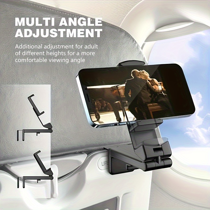 

The Ultimate Travel Essential: Universal In Flight Airplane Phone Stand Holder Mount - Handsfree, Multi-directional & Pocket-size!