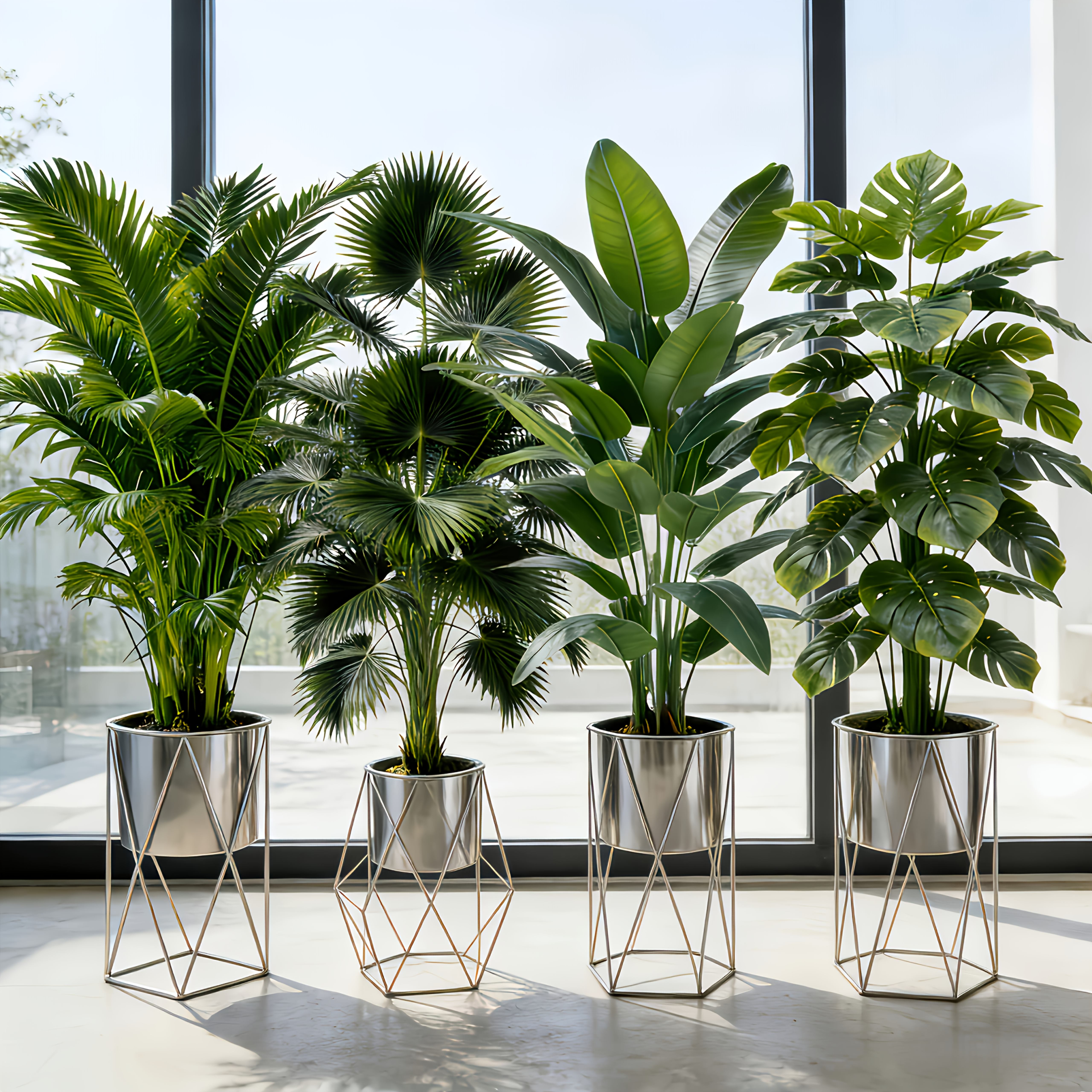 4pcs of 40-Inch Large Artificial Greenery - Outdoor Artificial Plants - Realistic Lush Green Foliage | Suitable for Indoor and Outdoor Multi-Scene Placement, Ideal for Home, Courtyard, Office, Wedding, Balcony, and Garden Decoration