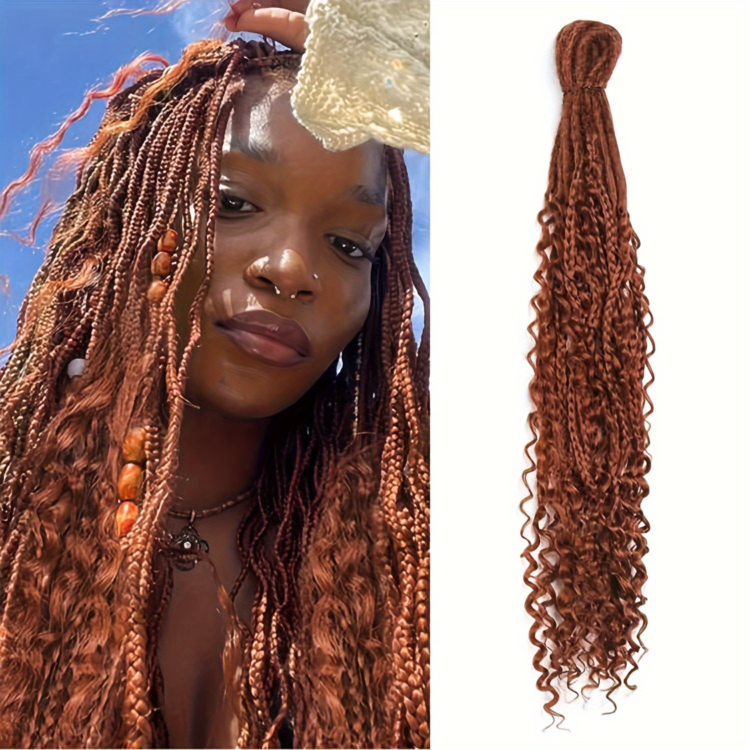 Boho Dreadlocks Synthetic Boho Box Braids Double Ended - Temu