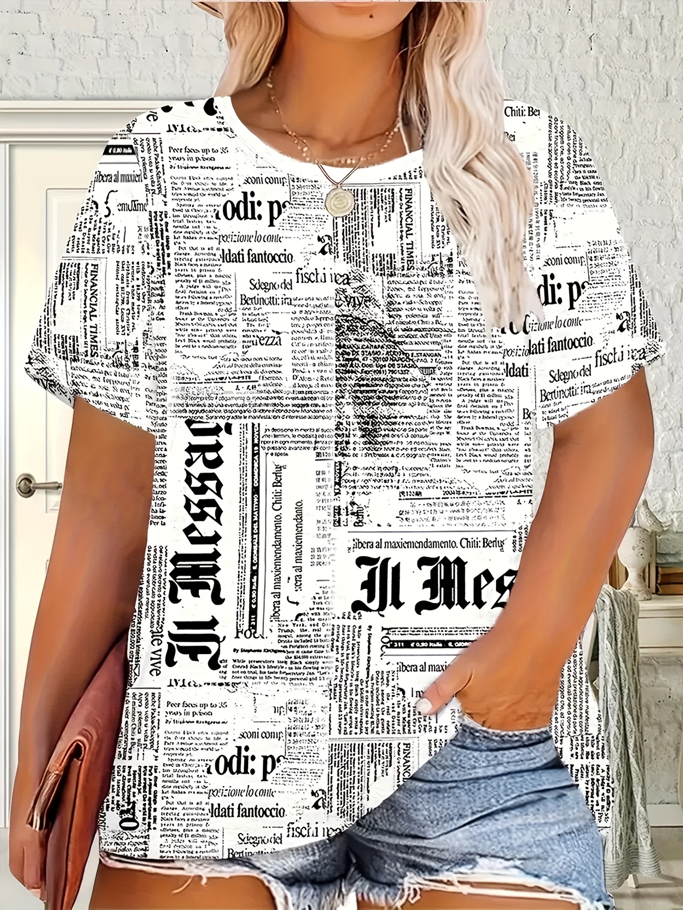 Newspaper-Print Madison Stretch Shirt - 7th Avenue | New
