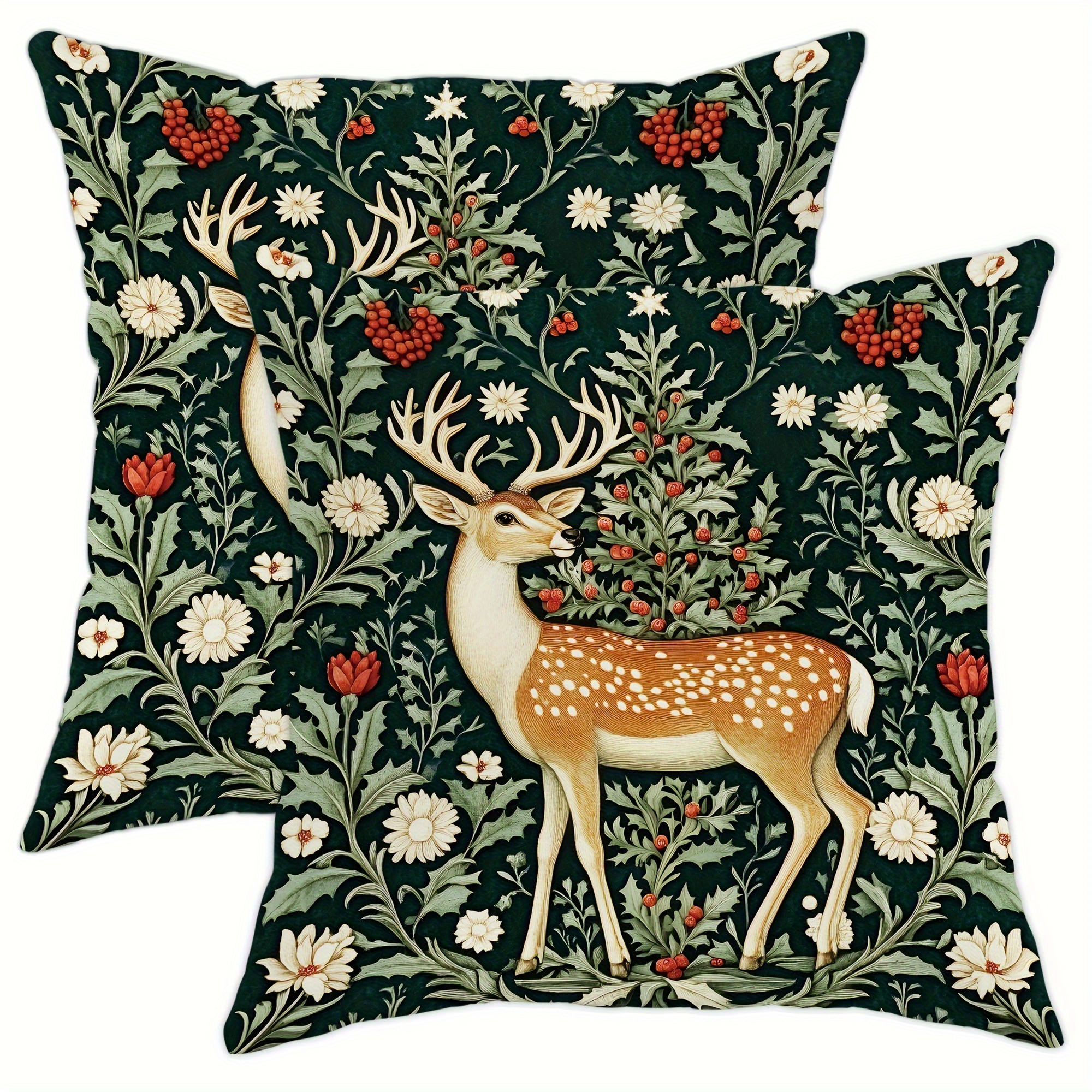 

2pcs Christmas & , Contemporary , Pillowcases, One-sided , , , For Sofa Bed Decor, No Inserts