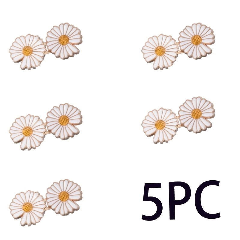 E-shop 5-teiliges Schnallen-Set für Bund mit abnehmbaren, verstellbaren Verschlüssen mit kleinem Gänseblümchen, keine Nägel oder Näharbeiten