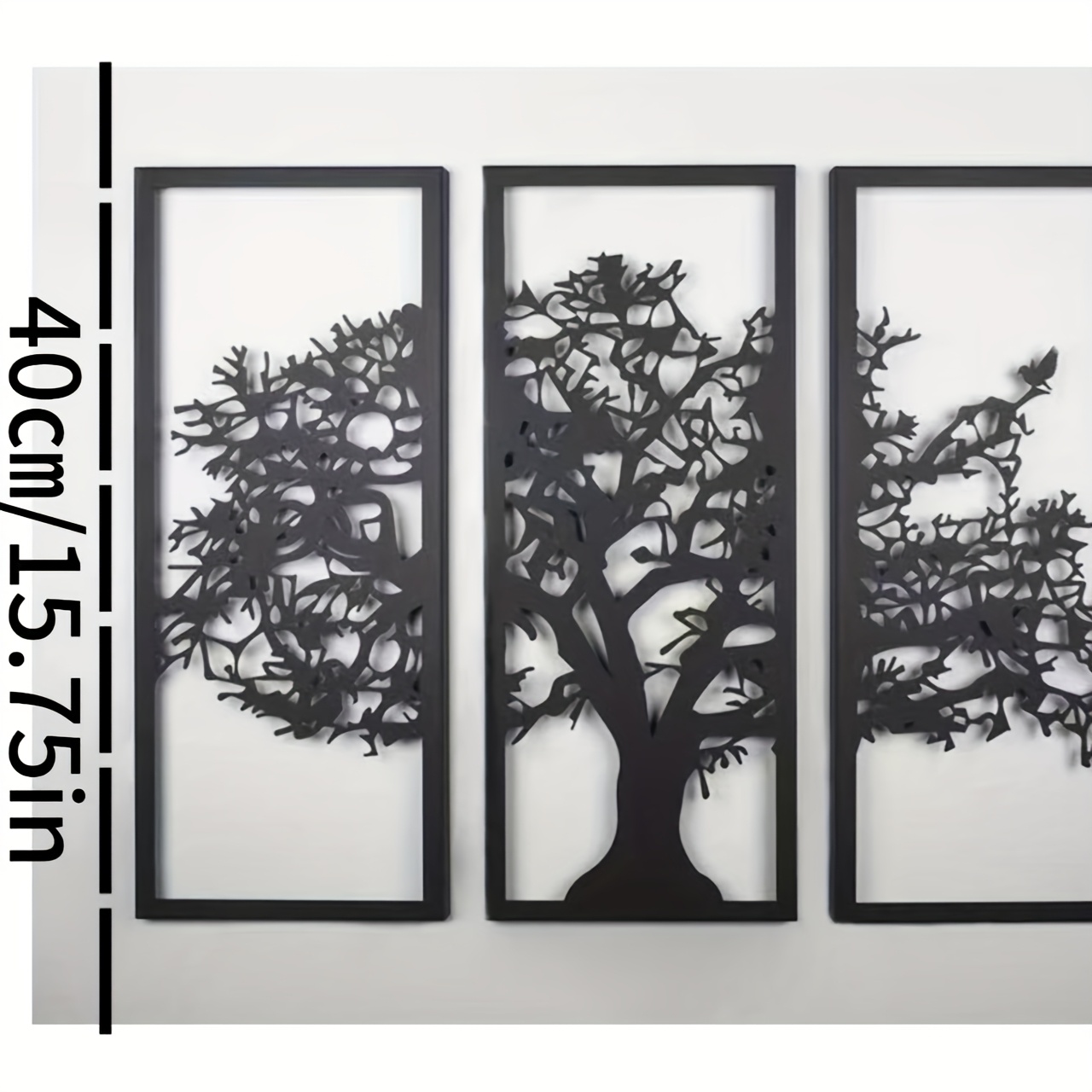 TEMU Ensemble de 3 décorations murales en métal représentant un grand arbre de vie, décoration murale en métal arbre, décorations murales en métal,