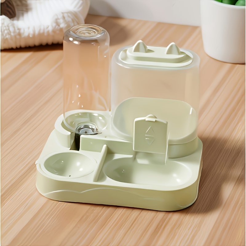 Distribuitor automat 2-în-1 pentru hrană și apă pentru animale de companie, capacitate mare – Separare uscată și umedă, plastic durabil, design transparent, ideal pentru hidratarea și dieta sănătoasă a animalelor de companie în interior, nu necesită baterii – Călătorii fără griji, potrivit pentru pisici și câini