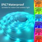 100ft lights and7 led lights christmas lights outdoor 44key remote and app control color changing with music sync timing function for indoor and outdoor walls railings pools roof decorations