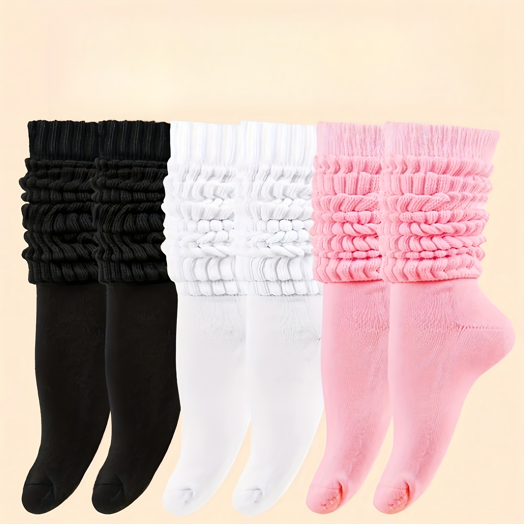 

1/3 Pairs Of Girl's Autumn And Winter Socks, Crew Socks Size 7-9