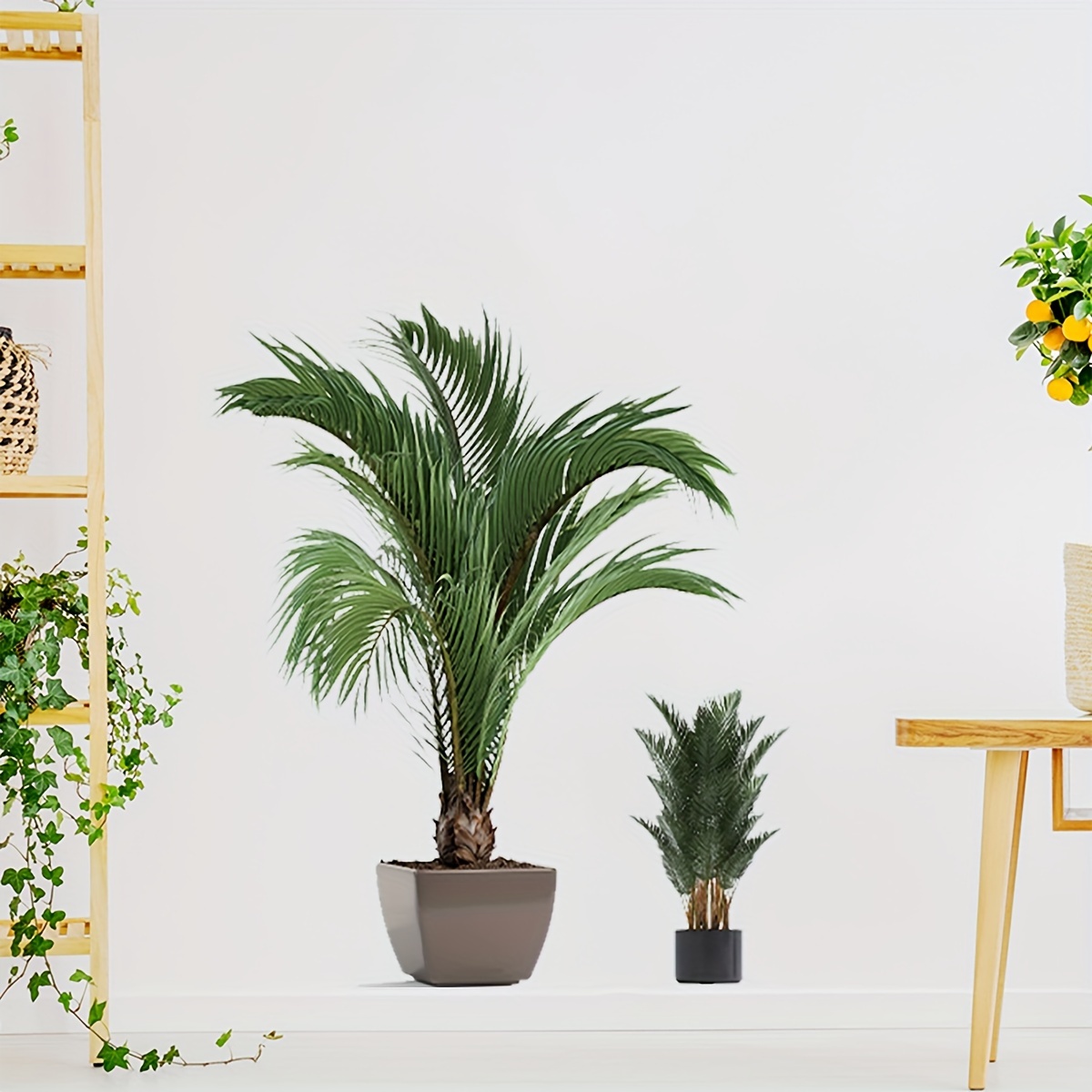 Image of 1pc Nordic-inspired Plant Wall Decal - & Stick, Waterproof Pvc For Living Room, Office, Entryway Home Decor Wallpaper Peel And Stick For Living Room