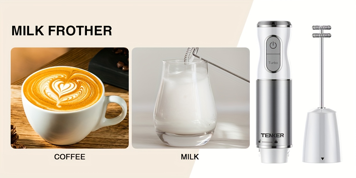 5 in 1   blender for kitchen and home use idea gift 450w 30 speed hand blender with copper   600ml mixing beaker 500ml food processor whisk milk frother white Product details 5