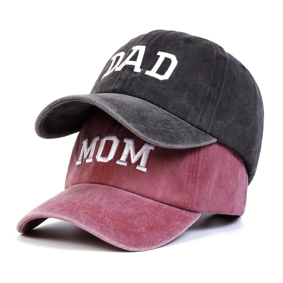 

2pcs/set Dad Mom Embroidered Cap Couple's Hat