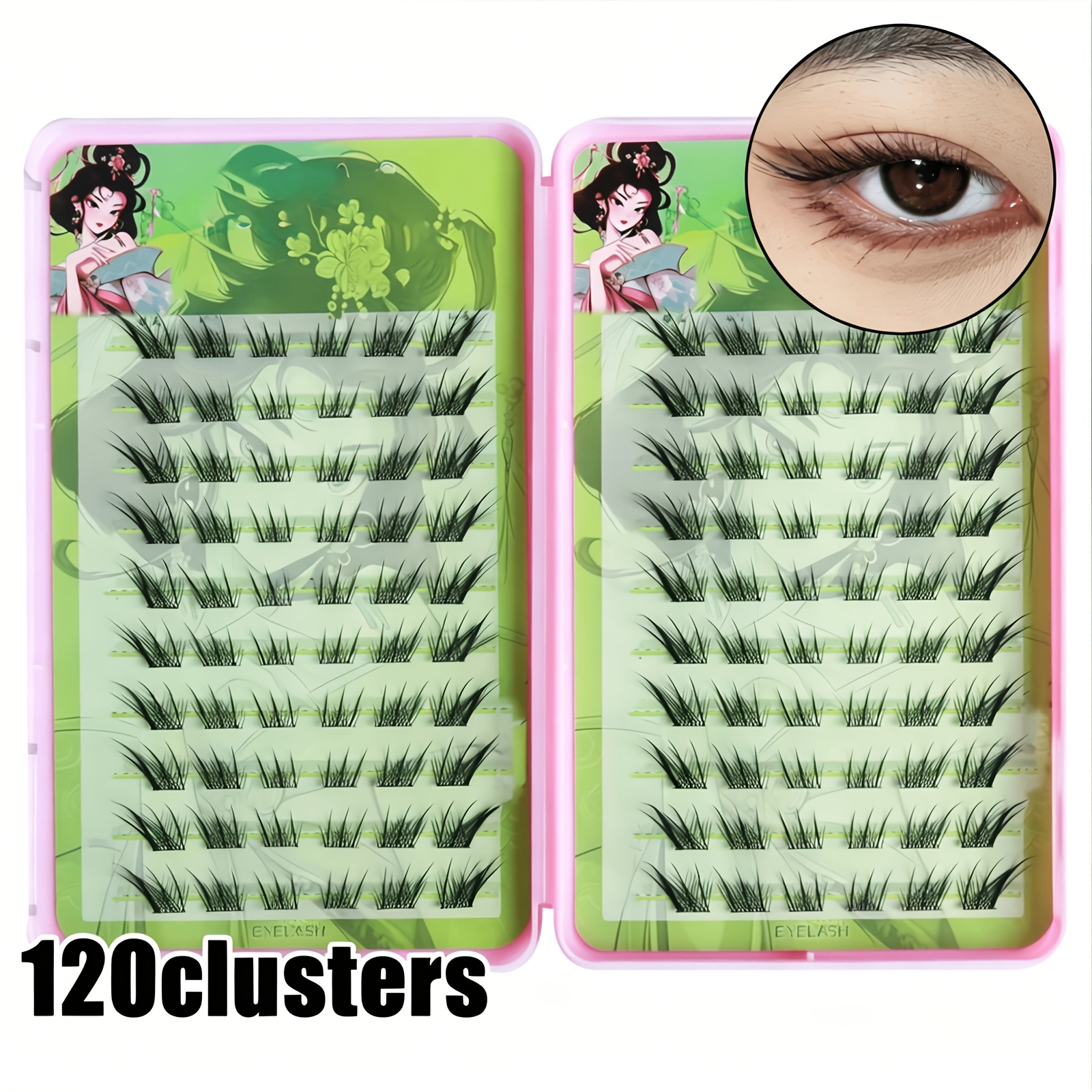 Image of 120 Clusters/36 Clusters Of Self-adhesive False Eyelashes Cat Eye Fox Eye False Eyelashes 10-14mm Self-extending False Eyelashes C Fox Series Flying Cartoon Eyelashes To Create A Cool Makeup