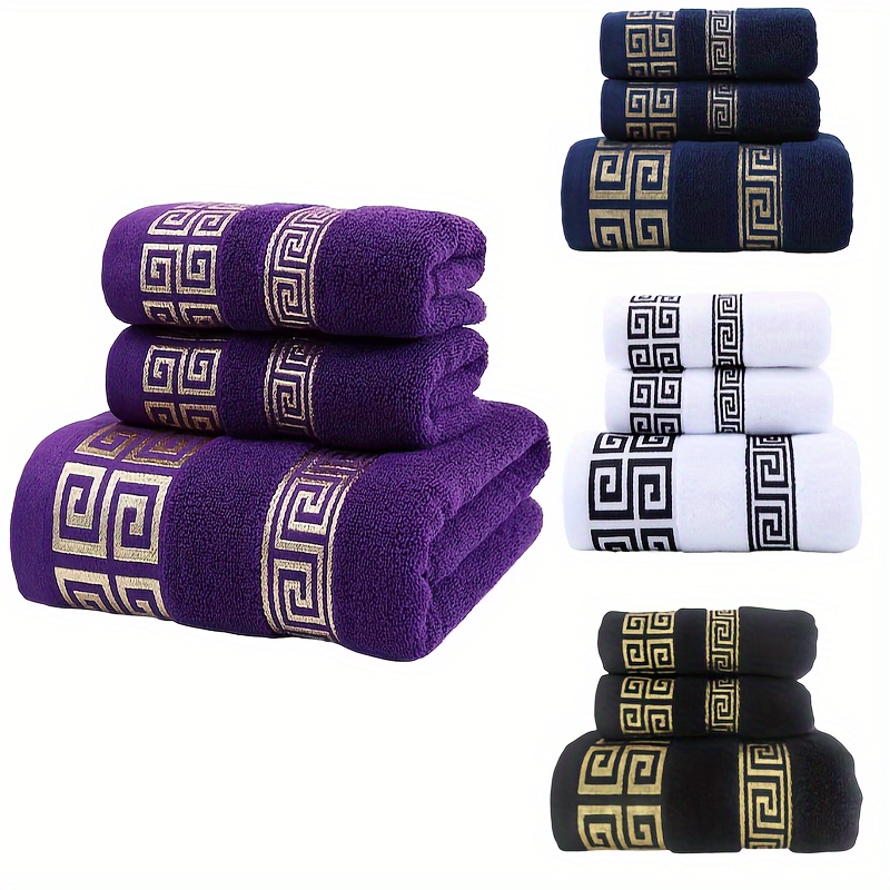 

3pcs Towel Set 1 Bath Towel, 2 Towels - Contemporary Embroidered Pattern , Bathroom , Christmas Decoration, Christmas Gifts, Suitable For And And For To