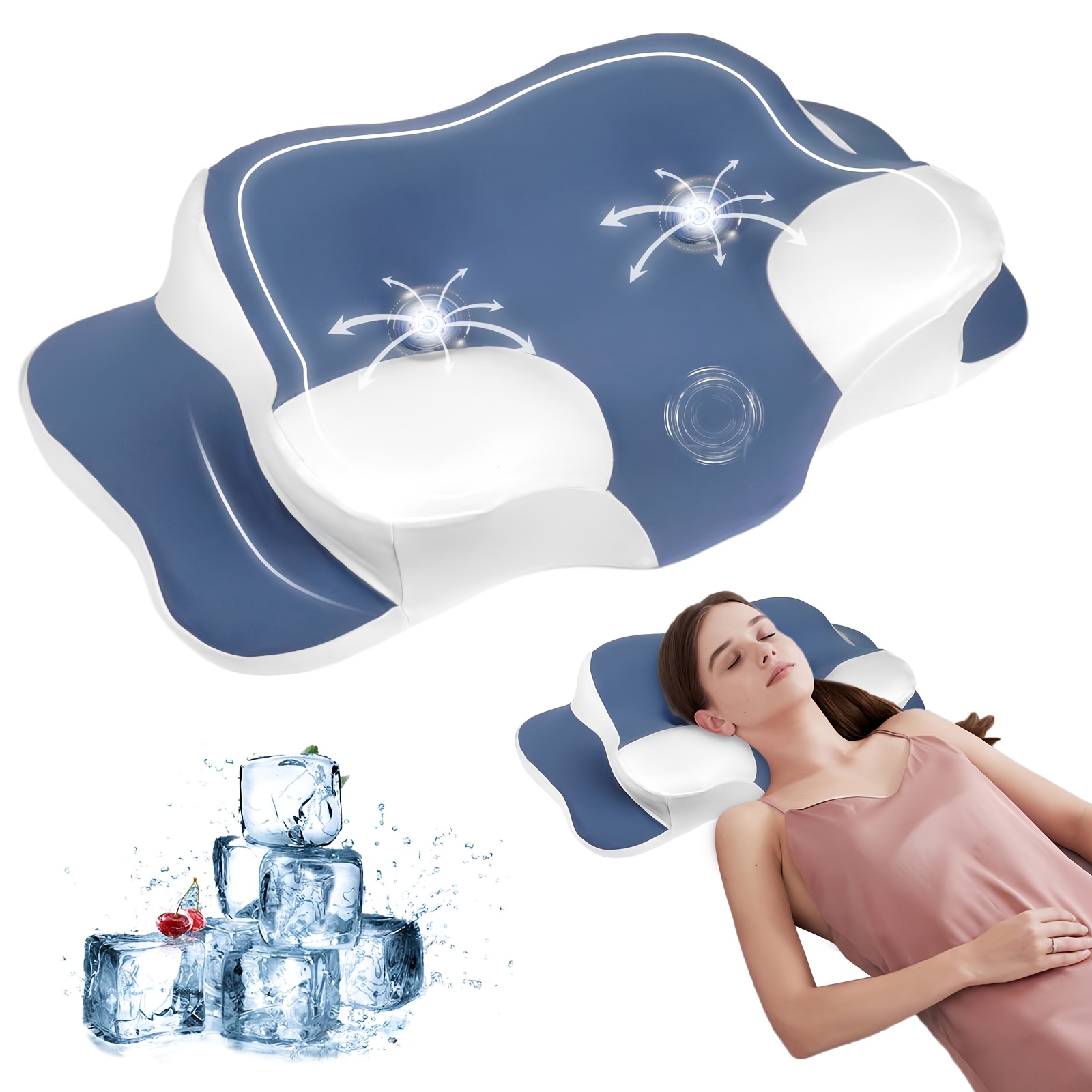 Neck Pillow With A Removable, Breathable, Cooling Pillowcase; Made Of High-density, Suitable For Back And Side Sleepers