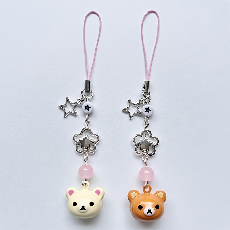 

Bear Beaded Phone Charm - Alloy Fashion Accessory For Men