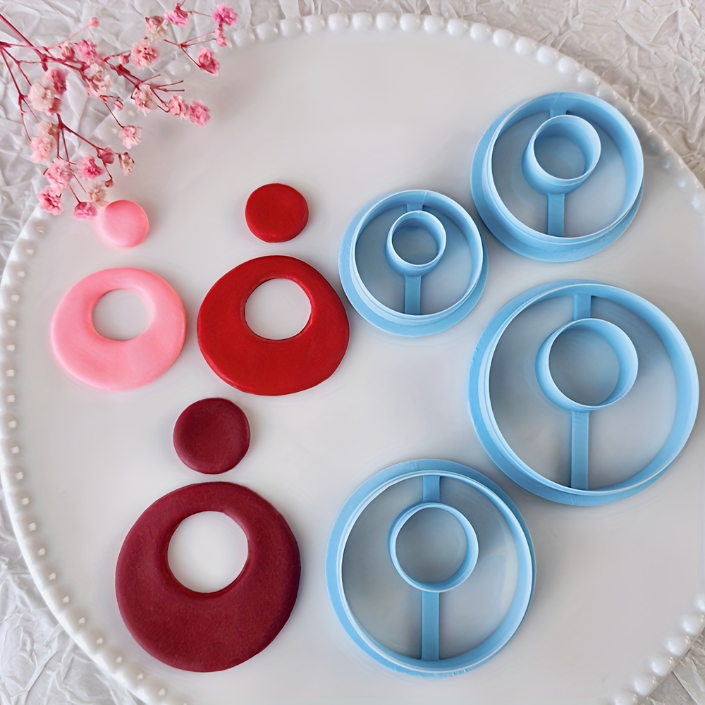 

Plastic Clay Molds For Earrings And Jewelry Making - 3d Printed Soft Polymer Clay Cutter Set - Round Donut Design - Durable And Easy To Use For Crafting Unique Accessories