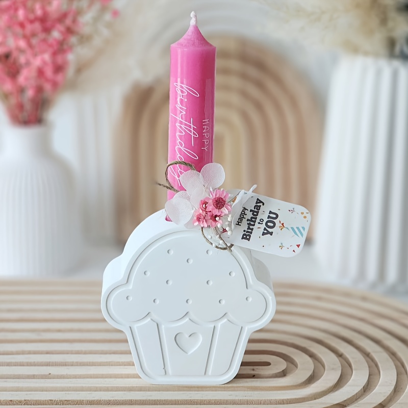 1pc   cupcake shaped resin casting mold diy cake candle holder silicone mold for handmade decorations home decoration craft supplies candle holder decorations decorative candle holder durable craft material Product details 5