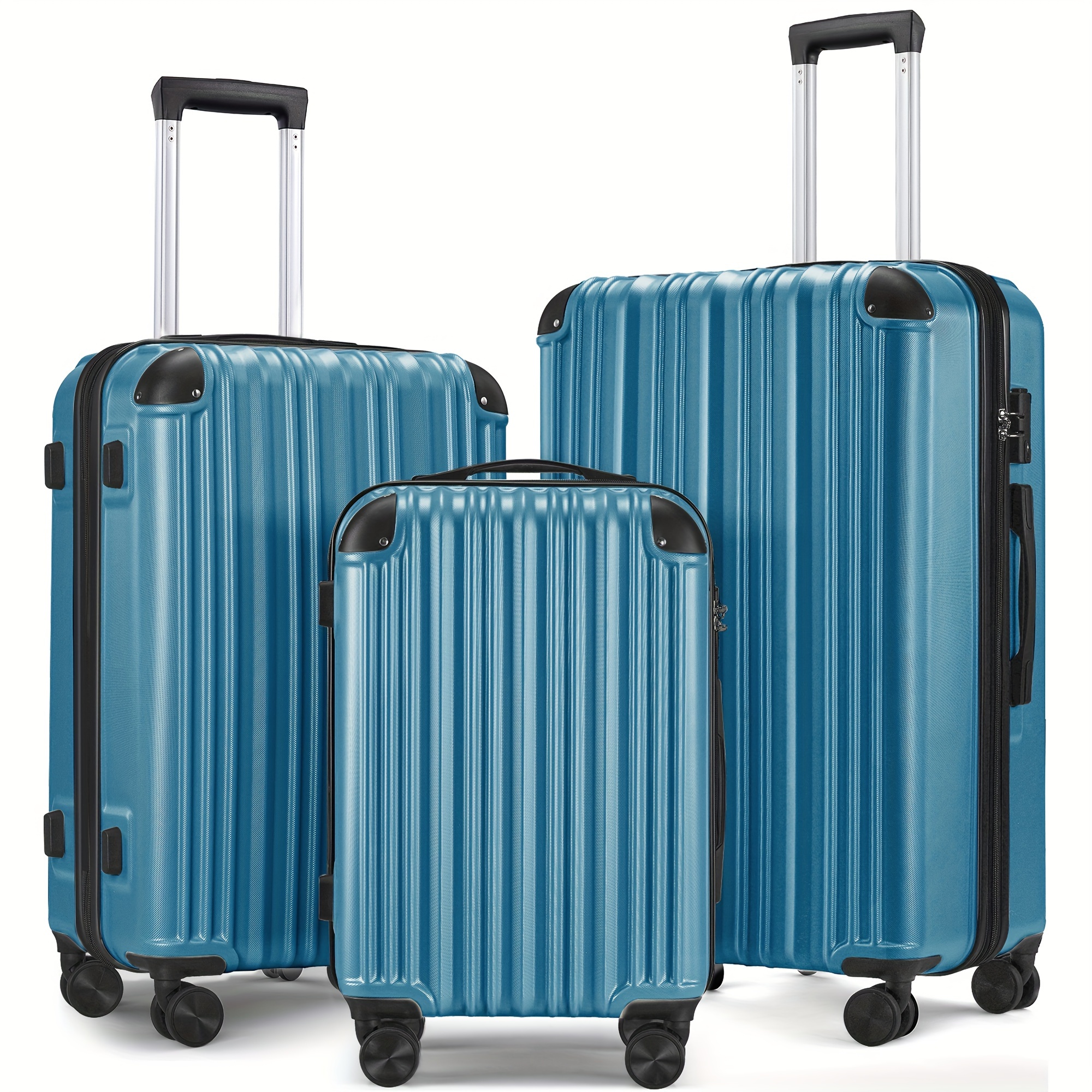 

3-piece Luggage Set, Expandable Suitcase With Tsa Lock Double Spinner Wheels, Abs Hardside Shell (20"+24"+28")