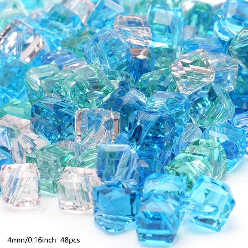 TEMU 48pcs New K9 Hole High-end Beads Bead Assortments Fashion Multicolor Individual Glass Loose Beads Suitable For Decoration Additions Handmade
