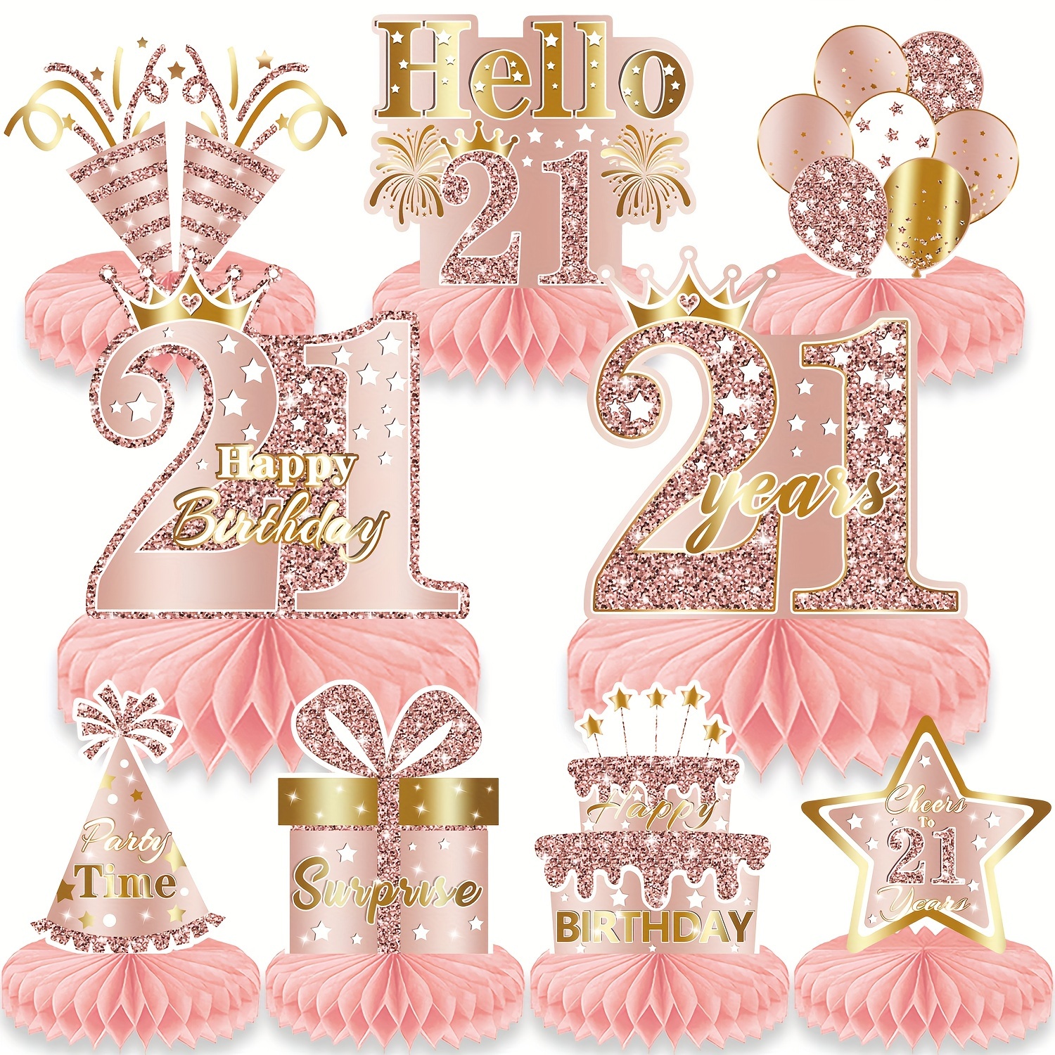 Rosa Geburtstagsdeko Set | Mit Banner, Ballons & Girlanden | Für Frauen & Mädchen | Partyzubehör