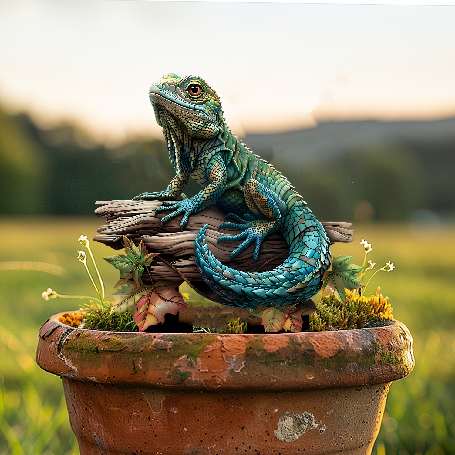 

Charming Lizard Acrylic Garden Stake - 12"x9.7" Sun Catcher & Flower Pot Decor, Perfect For Yards & Lawns, Ideal Gift For Friends And Family