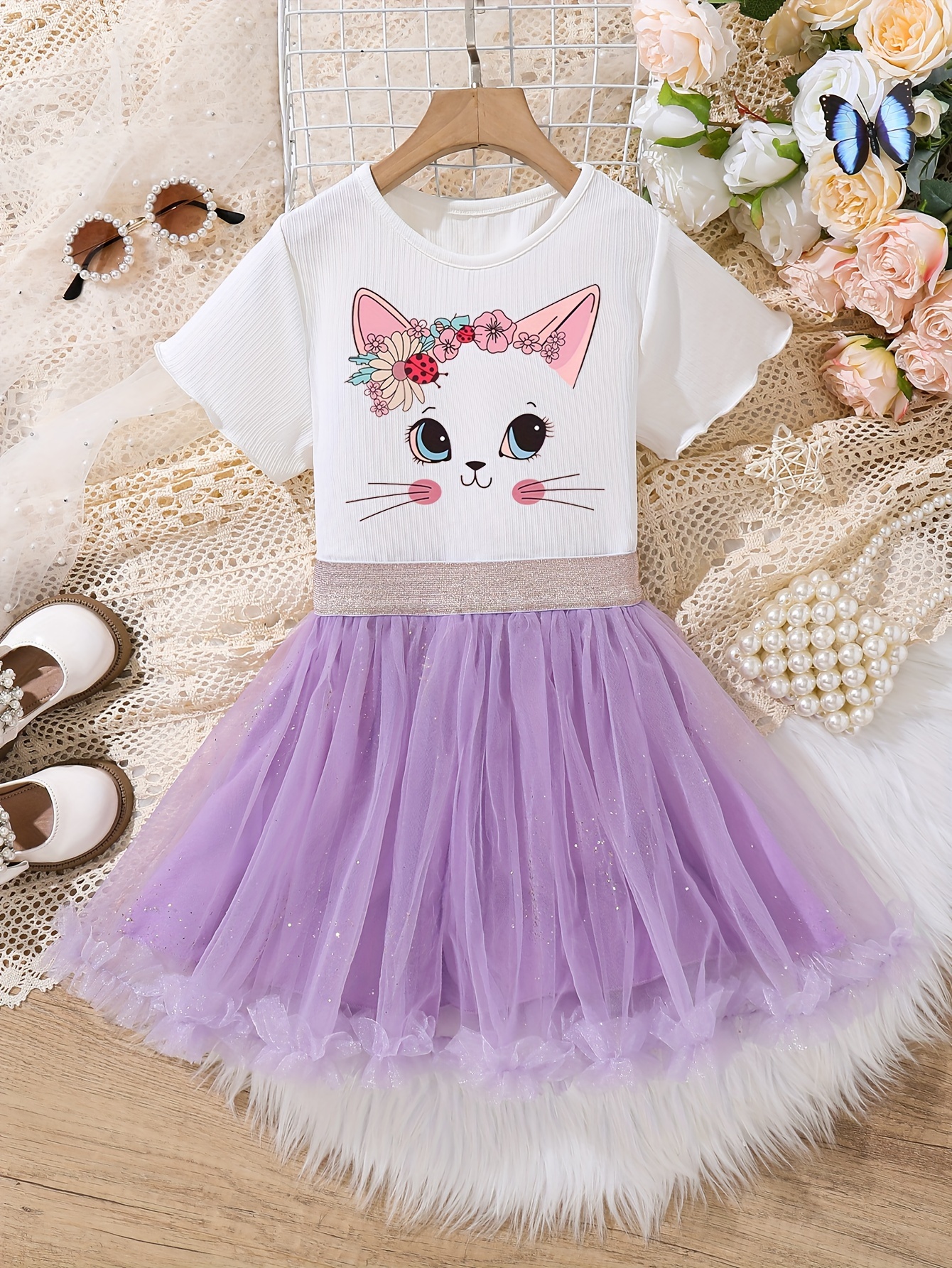  ZPINXIGN Kids Cute Clothes Cat Mushroom Dress for Girls 5-6  Summer Sleeveless Swing Dresses Kawaii Cat Outfits School Party Costume fot  Toddler,Green : Clothing, Shoes & Jewelry