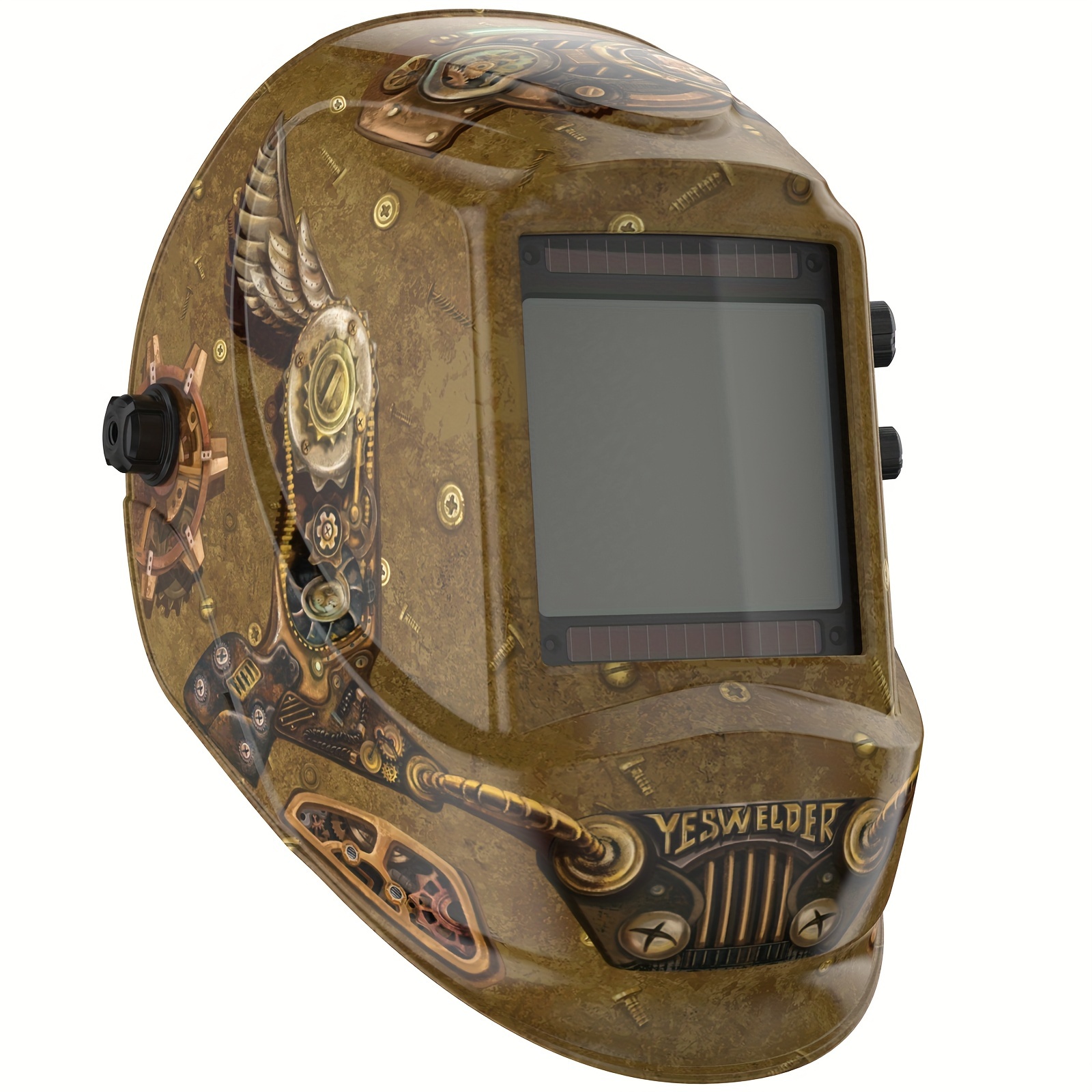 

Yeswelder Large Viewing Screen 3.93"x3.66" Solar Darkening Welding Helmet, 4 Arc Sensor Wide Shade 4/5-9/9-13 Welder Mask Steampunk