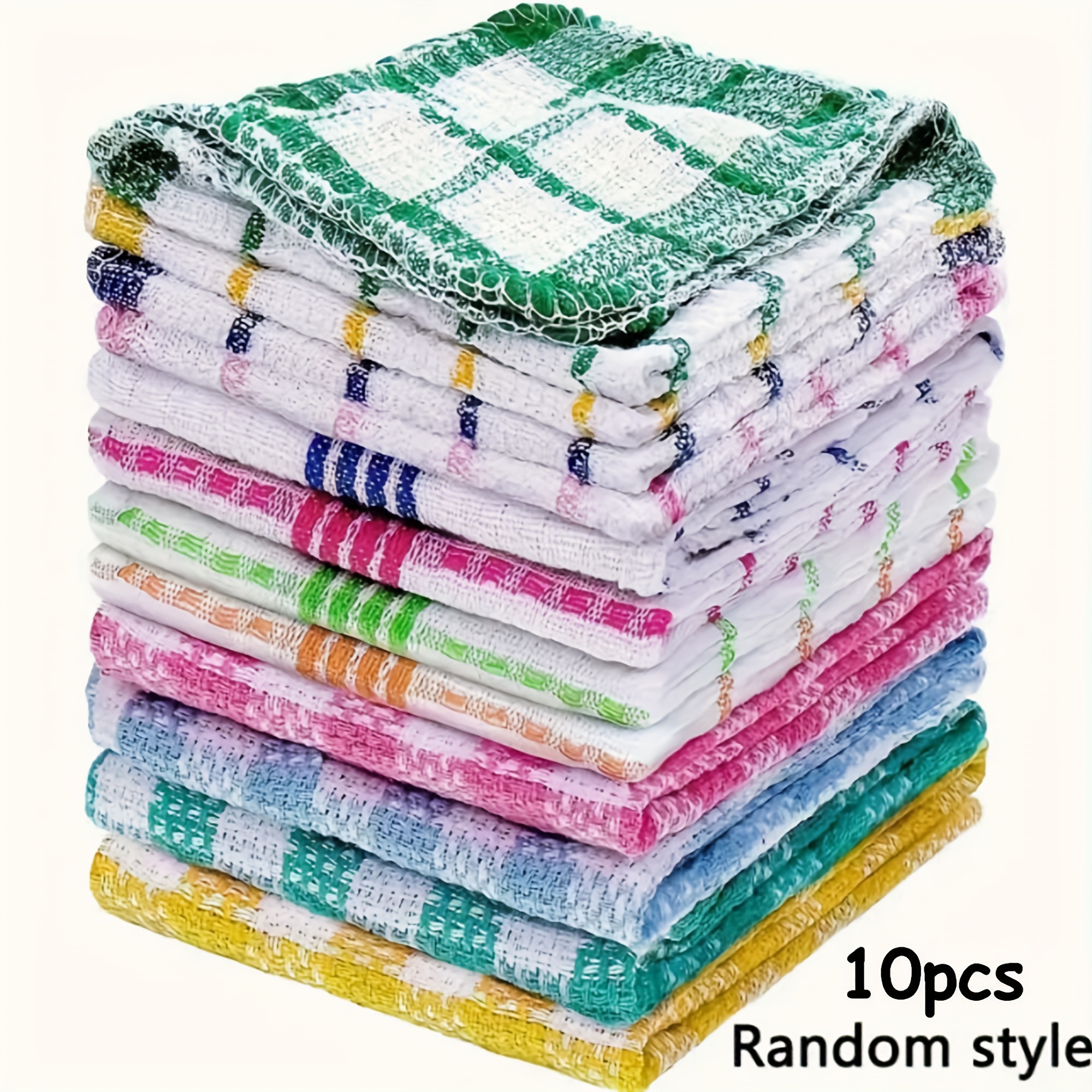 TEMU 10/20pcs Double Sided Dishwashing Cloth, Kitchen Housekeeping Cleaning Cloth, Non Shedding Cleaning Cloth, Stain Remover Scouring Pad, Cleaning