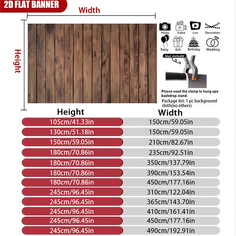 Natural Wood Texture Panel Backdrop for Parties and Weddings