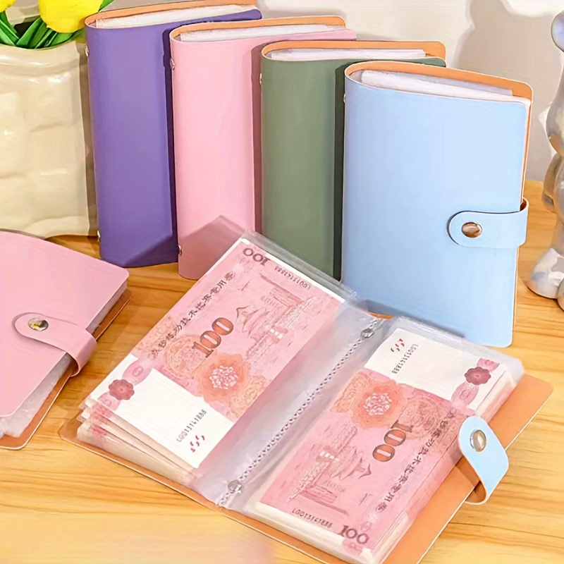 

1pc Leather Cash Storage Wallet, , No Lining, Snap Closure, Envelope Design, No Print, No Embossing, For Women, Card Holder, Coin Purse, Money Organizer