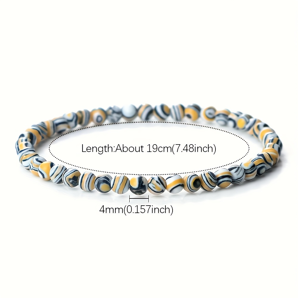 Handmade 4mm Artificial Malachite Bracelet, Prayer & Family Wear