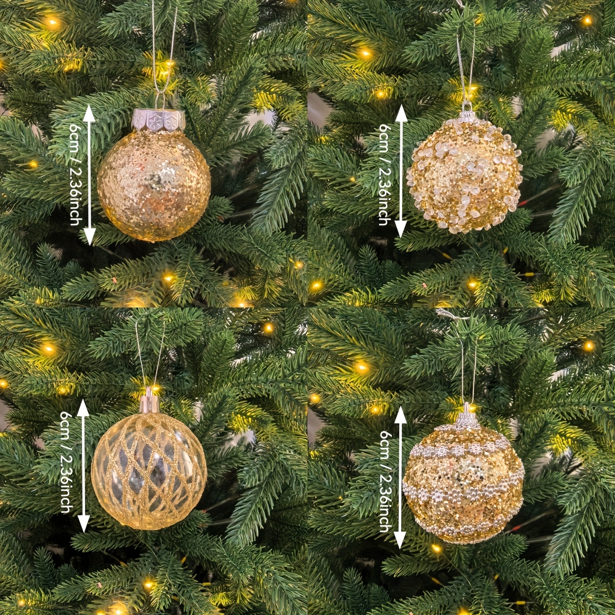 1 set of 16pcs 6cm 2025 new christmas balls suitable for christmas tree indoor living room exhibition outdoor courtyard tree suitable for parties birthdays weddings   classic and practical multi color options   christmas ornament   christmas ball for christmas tree color   christmas ball   christmas bauble christmas decorations   christmas balls Product details 0