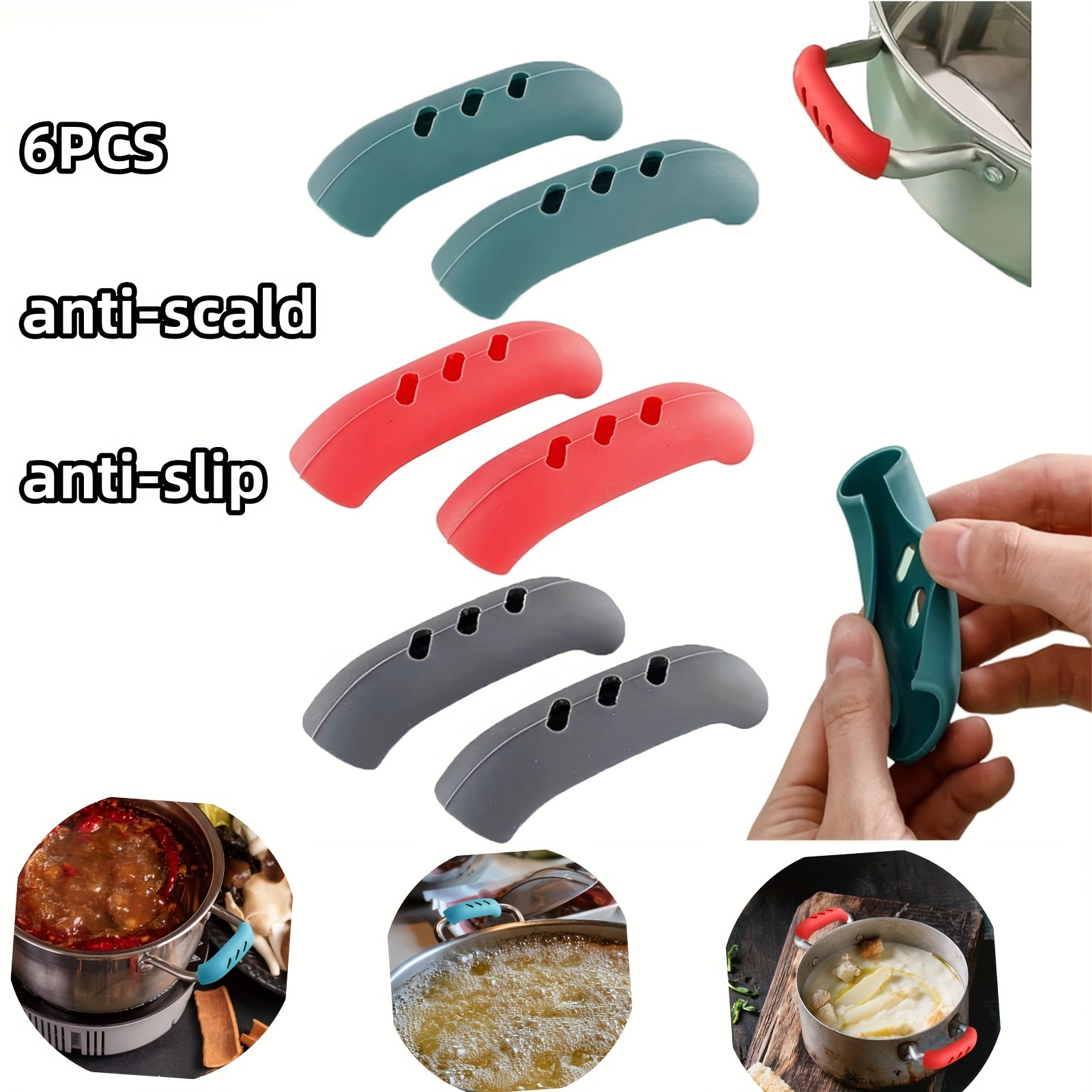 1/2 Silicone Handle Sleeve Heat Resistant Hand Clips - Temu
